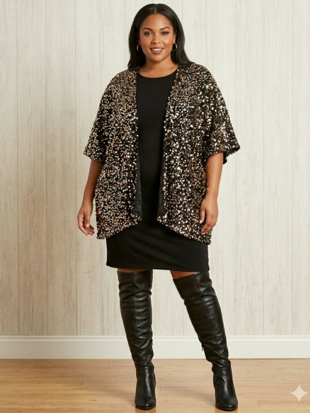 Torrid One Size Plus Sequined Kimono Jacket Going Out Glam Party New Years NWT